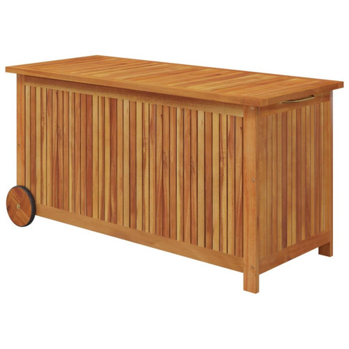 Helloshop26 - Coffre boîte meuble de jardin rangement avec roues 113 x 50 x 58cm bois acacia 02_0013064 Helloshop26 - Coffre de jardin