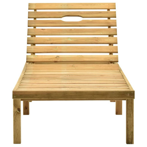 Helloshop26 Transat chaise longue bain de soleil lit de jardin terrasse 200 x 70 x (31,5-77) cm meuble d'extérieur avec table bois de pin imprégné 02_0012605
