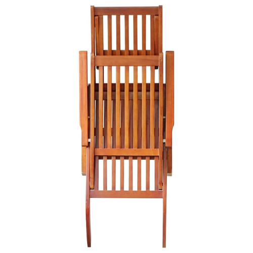 Transats, chaises longues Transat chaise longue bain de soleil lit de jardin terrasse meuble d'extérieur 167 cm avec repose-pied et coussin acacia solide 02_0012578