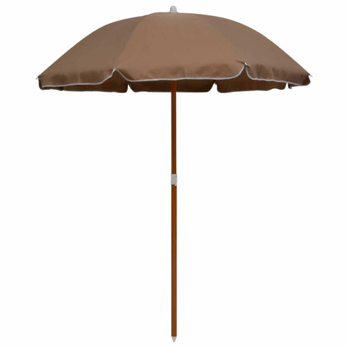Parasols Helloshop26 Parasol mobilier de jardin avec mât en acier 180 cm taupe 02_0008099