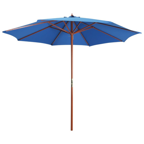 Helloshop26 - Parasol mobilier de jardin avec mât en bois 300 x 258 cm bleu 02_0008117 Helloshop26  - Jardin