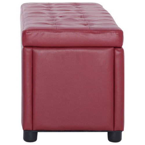 Banquettes : Clic-Clac, BZ Banquette pouf tabouret meuble pouf de rangement 87 cm rouge bordeaux synthétique 3002087