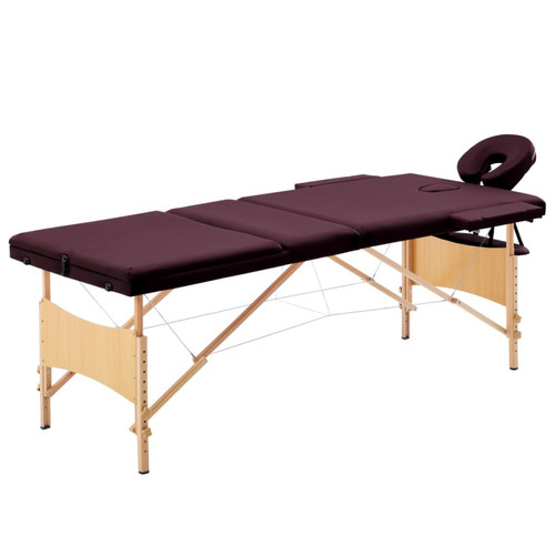 Helloshop26 - Table de massage pliable 3 zones bois violet vin 02_0001839 Helloshop26 - Soin du corps