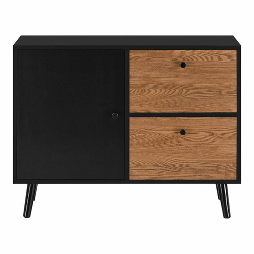 Commode Commode stylée meuble de rangement pratique 63 x 80 x 30 cm noir effet bois foncé 03_0006826