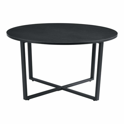 Helloshop26 - Table basse ronde 80 x 45 cm noir effet bois 03_0008518 Helloshop26  - Table ronde 80cm diametre