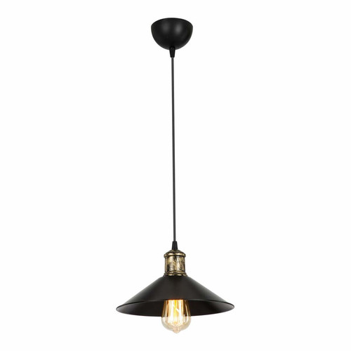 Helloshop26 - Lustre lampe lumière suspendu suspension en plastique hauteur 62 cm E27 noir / bronze patiné 03_0007505 Helloshop26  - Suspensions, lustres