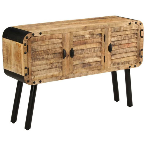 Helloshop26 Buffet bahut armoire console meuble de rangement bois de manguier massif 120 cm 4402035