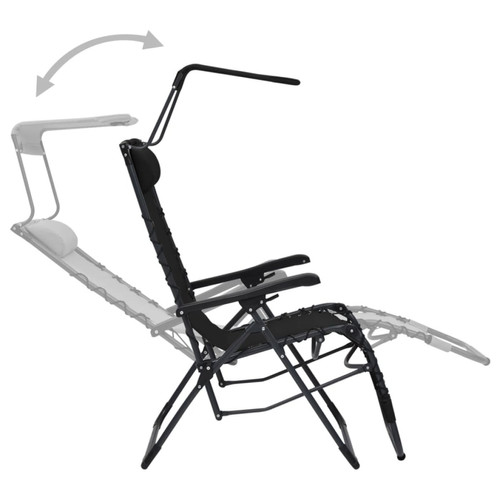 Transats, chaises longues Chaise pliable de terrasse textilène noir 02_0011899