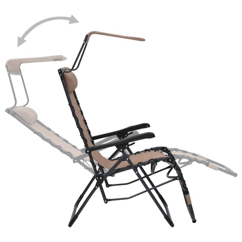 Transats, chaises longues Chaise pliable de terrasse textilène taupe 02_0011900