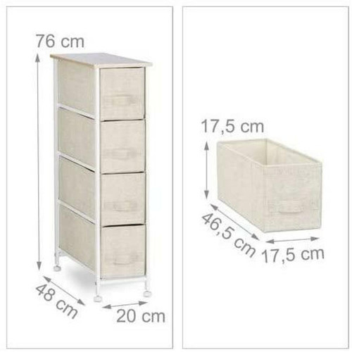 Helloshop26 - Commode meuble de rangement étagère avec tiroirs tissu beige 13_0002582 Helloshop26  - Meuble étagère Salon, salle à manger