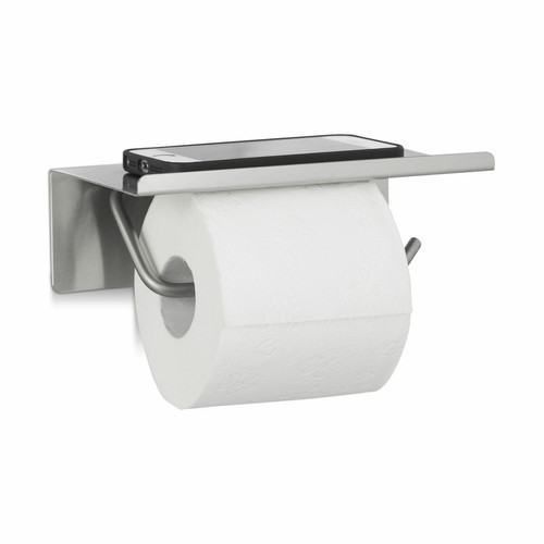 Meubles de salle de bain Helloshop26 Dérouleur papier toilettes WC inox avec support smartphone téléphone argenté 13_0002209