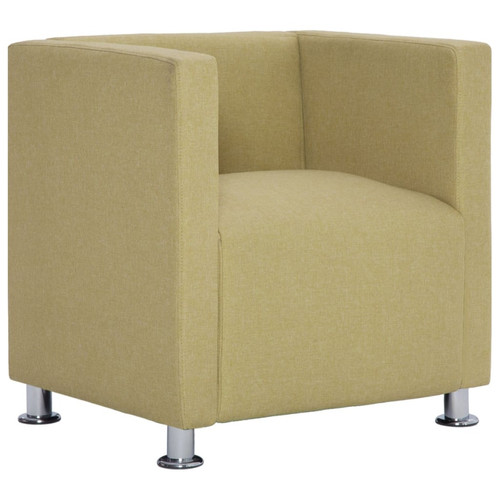 Helloshop26 - Fauteuil chaise siège lounge design club sofa salon cube vert polyester 1102270/2 Helloshop26  - Fauteuil lounge