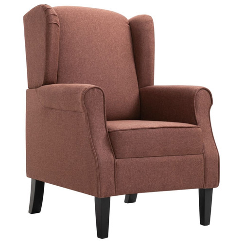 Helloshop26 Fauteuil chaise siège lounge design club sofa salon marron tissu 1102205/3