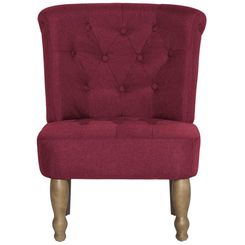 Helloshop26 Fauteuil chaise siège lounge design club sofa salon s françaises 2 pcs rouge bordeaux tissu 1102259