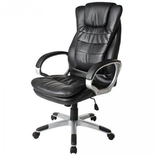 Helloshop26 - Fauteuil de bureau chaise siège classique ergonomique confortable réglage en hauteur noir 08_0000350 - Fauteuil haut confortable