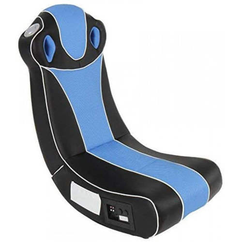 Helloshop26 - Fauteuil multimédia en simili cuir haut parleurs intégrés ergonomique pliable chaise à bascule avec système audio gamer noir bleu 01_0000310 - Fauteuil à bascule Fauteuils