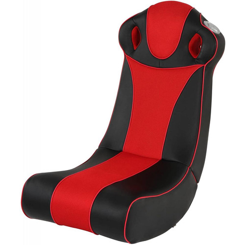 Helloshop26 - Fauteuil multimédia en simili cuir haut parleurs intégrés ergonomique pliable chaise à bascule avec système audio gamer noir et rouge 01_0000311 - Fauteuil à bascule Fauteuils