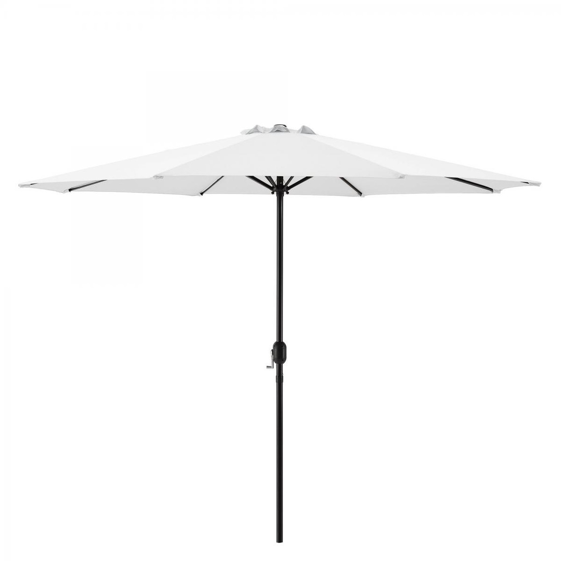 Helloshop26 Parasol de jardin solide résistant au rayonnement UV imperméable polyester acier 300 blanc 03_0005909