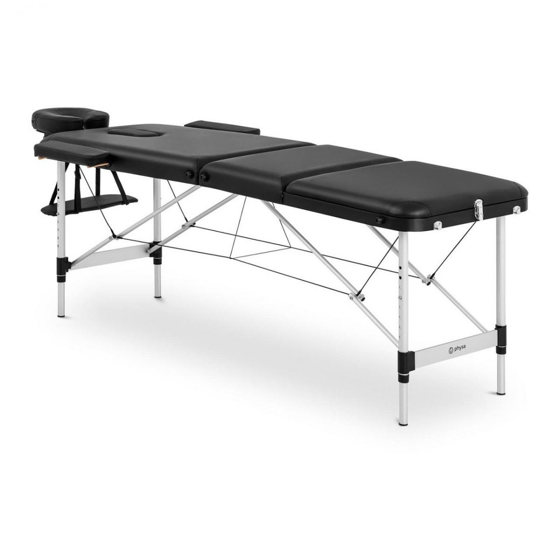 Helloshop26 Table de massage pliante cadre aluminium revêtement : PVC noire 14_0003636