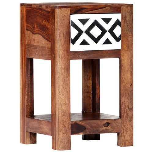 Helloshop26 - Table de nuit chevet commode armoire meuble chambre 30 x 30 x 50 cm bois massif de sesham 1402034 - Table de chevet Chevet
