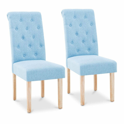 Helloshop26 - Lot de deux chaises en tissu 180 kg max surface d'assise de 46 x 42 cm bleu ciel 14_0000891 Helloshop26  - Fauteuils