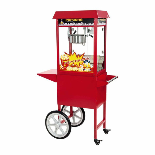 Helloshop26 - Machine à popcorn rouge professionnelle 1 600 watts avec chariot 3614068 Helloshop26  - Popcorn machine