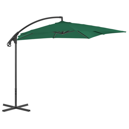 Helloshop26 - Parasol meuble de jardin en porte-à-faux avec mât en acier 250 x 250 cm vert 02_0008645 Helloshop26  - Parasols