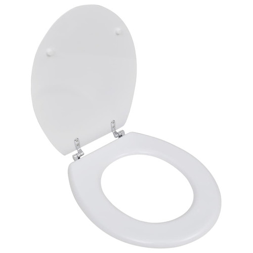 Abattant  WC Helloshop26 Siège de toilette abattant avec couvercle WC cuvette standard MDF blanc 02_0002878