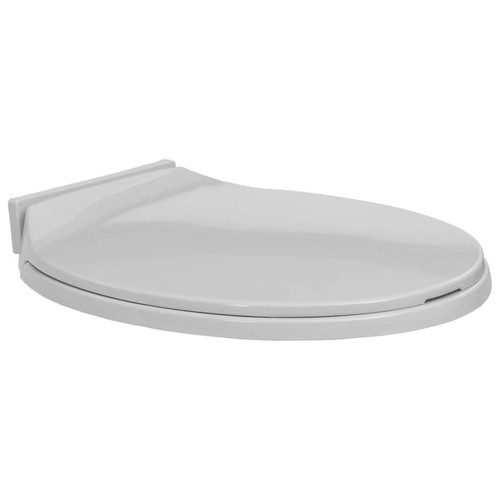 Helloshop26 - Siège de toilette abattant WC avec couvercle à fermeture en douceur gris clair ovale 02_0002915 Helloshop26  - Toilettes
