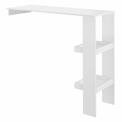 Helloshop26 - Table de bar design avec rangement bistrot murale 120 cm blanc 03_0006199 Helloshop26  - Tables d'appoint Helloshop26