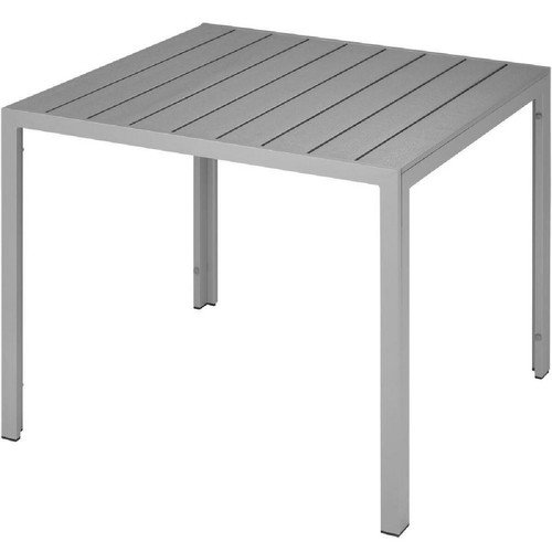 Helloshop26 - Table de jardin aluminium carrée 90 x 90 cm gris 2208256 - Helloshop26