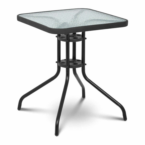 Helloshop26 - Table de jardin carrée plateau de verre 60 x 60 cm noir 14_0003614 Helloshop26  - Tables de jardin