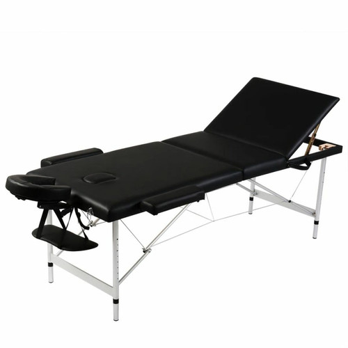 Helloshop26 - Table pliable de massage 3 zones avec cadre en inox noir 02_0001888 Helloshop26  - Appareil de massage électrique
