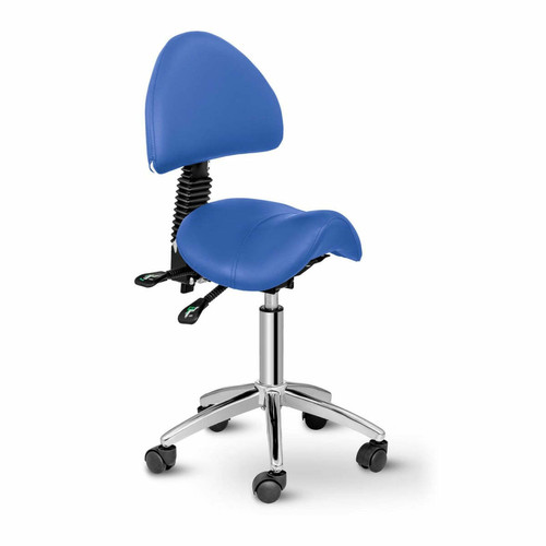 Helloshop26 - Tabouret chaise siège-selle avec dossier bleu 14_0003500 Helloshop26  - Tabouret selle