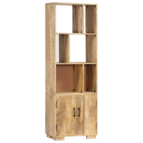 Helloshop26 - Étagère armoire meuble design bibliothèque 180 cm bois de manguier solide 2702067/2 Helloshop26 - Maison Marron noir