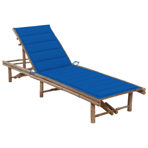 Helloshop26 - Transat chaise longue bain de soleil lit de jardin terrasse meuble d'extérieur avec coussin bambou 02_0012296 Helloshop26  - Transats en Bois Transats, chaises longues