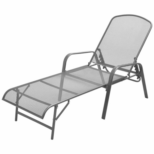 Helloshop26 - Transat chaise longue bain de soleil lit de jardin terrasse meuble d'extérieur acier anthracite 02_0012240 Helloshop26  - Transats, chaises longues