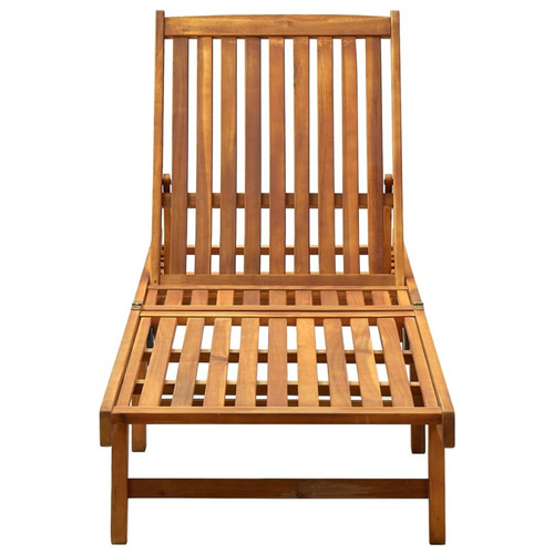 Helloshop26 Transat chaise longue bain de soleil lit de jardin terrasse meuble d'extérieur avec coussin bois d'acacia solide 02_0012368