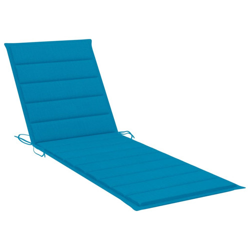 Transats, chaises longues Transat chaise longue bain de soleil lit de jardin terrasse meuble d'extérieur avec coussin bois d'acacia solide 02_0012377