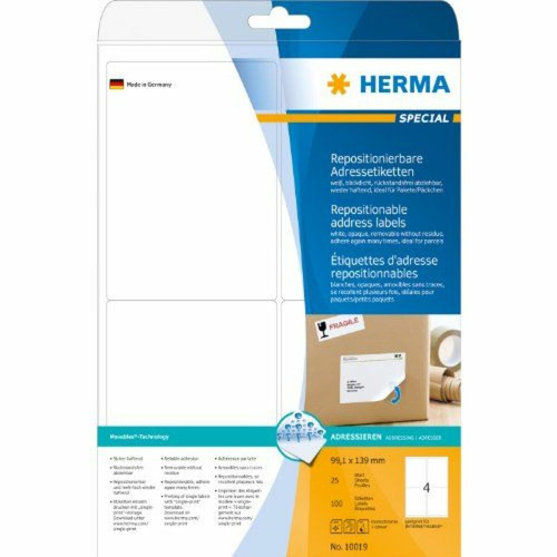 Herma - Herma 10019 Étiquettes movables/amovibles 99,1 x 139 A4 100 pièces Blanc Herma  - Herma