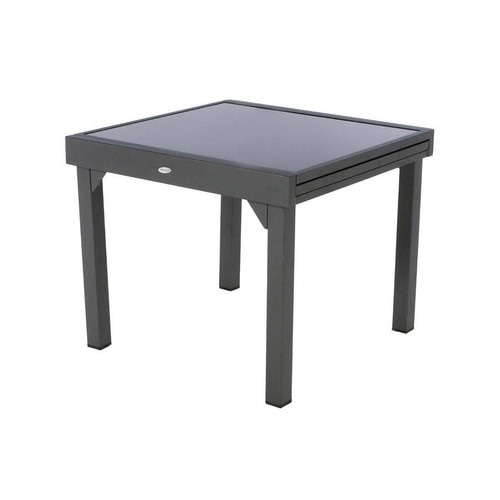 Hesperide Table extensible carrée en verre Piazza 4/8 places Gris anthracite