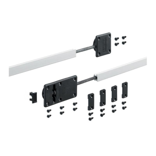 Hettich - Kit raidisseurs pour portes coulissantes de meubles  en aluminium  pour façade maxi 2600 mm  épaisseur de 16 à 25 mm Hettich  - Système coulissant