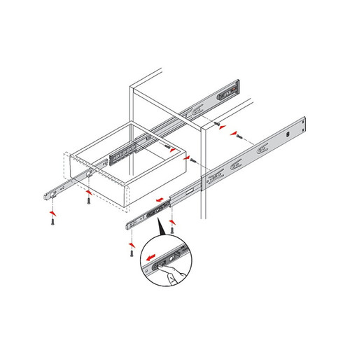 Hettich Coulisse KA 4532 AM Silent System