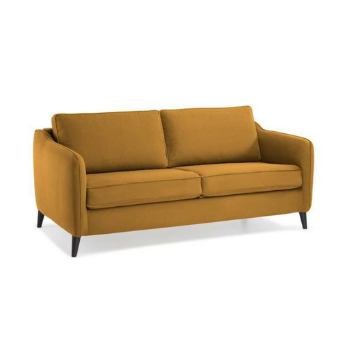 Hexagone HEXAGONE  Canape Convertible 3 places - Velours ocre - Couchage express - L 182 x P 85 x H 97 cm - CLYDE