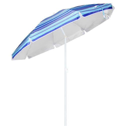 Voile d'ombrage Hi HI Parasol de plage 200 cm Bleu à rayures