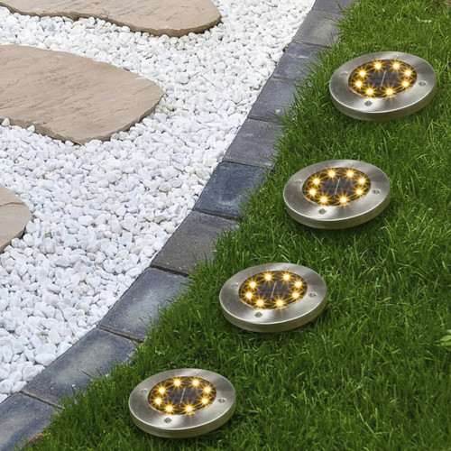 Hi - HI Lampes solaires à LED de jardin enterrées 4 pcs Hi  - Lampes jardin led