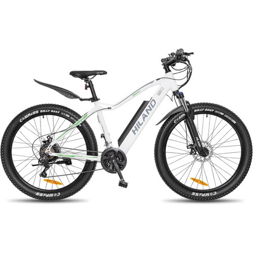 HILAND - HILAND E-Bike 26/27,5 pouces Fat Tire E-MTB Vélo électrique Aluminium E-Mountainbike Shimano 21 vitesses & moteur arrière pour 25 km/h Noir/Blanc/Bleu HILAND  - Vélo électrique