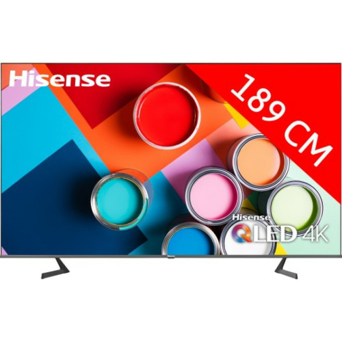 TV 66'' et plus Hisense TV QLED 4K 190 cm 75A7GQ - Dolbyt Atmos - écran sans bord