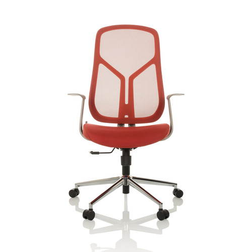 Hjh Office - Chaise de bureau / chaise pivotante MIKO AF W assise tissu / dossier résille rouge hjh OFFICE Hjh Office  - Salon, salle à manger Hjh Office