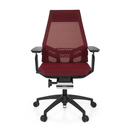 Hjh Office - Chaise de bureau / chaise bureau GENIDIA SMART BLACK tissu maille rouge hjh OFFICE Hjh Office  - Chaise écolier Chaises